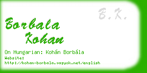 borbala kohan business card